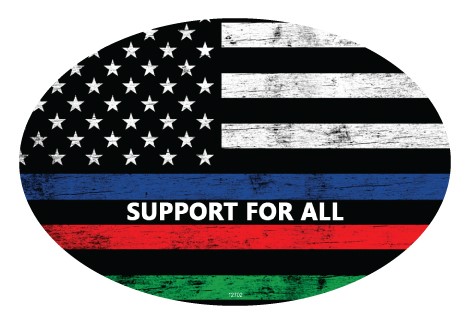 Support for all - Flag with blue, red and green colored stripes Covid-19 su…