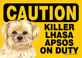 Caution - Lhasa Apsos - Killer Lhasa Apsos on duty. PLURAL Express Yourself…