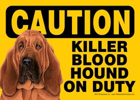 Caution - Bloodhound - Killer Bloodhound on duty Express Yourself Sign