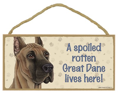 Dog plaques that are USA made that measure 5" x 10" in size - A spoiled rot…