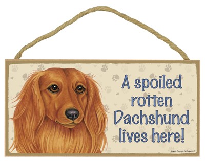 Dog plaques that are USA made that measure 5" x 10" in size - A spoiled rot…