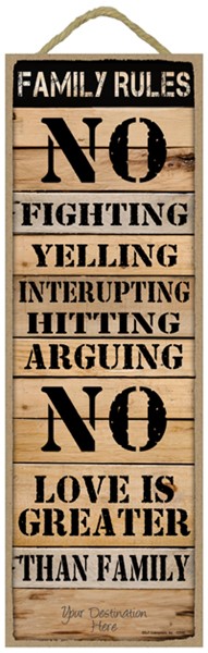 Family Rules Rustic Wood Plank Signs