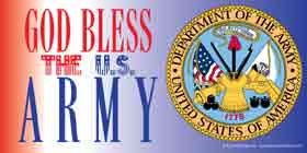 God Bless the U.S. Army (with picture of Army emblem.) Military Waterproof …