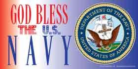 God Bless the U.S. Navy (with picture of Navy emblem.) Military Waterproof …