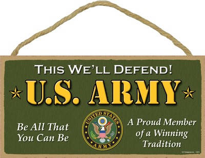 Military - U.S. Army Wood Plaque Sign