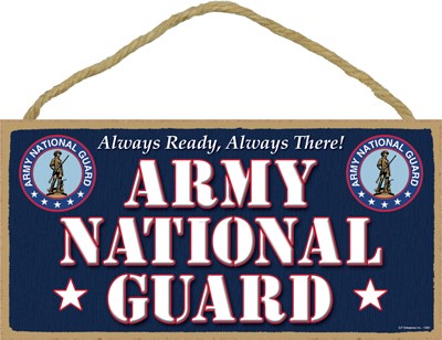 Military - Army National Guard Wood Plaque Sign