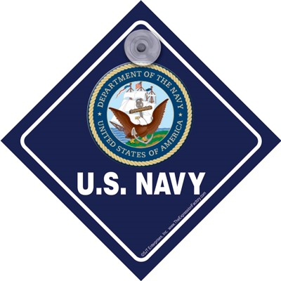 US Navy Auto Attitudes Car Signs with suction cup - military