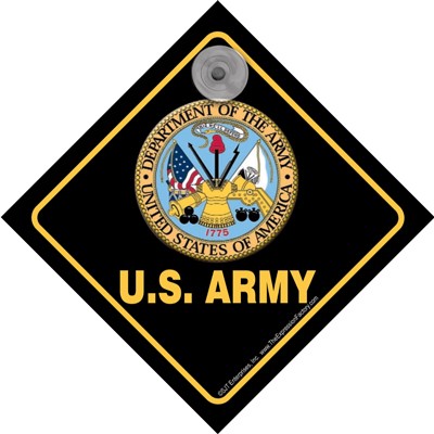 US Army Auto Attitudes Car Signs with suction cup - military