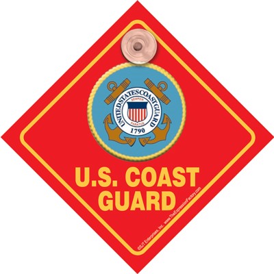 US Coast Guard Auto Attitudes Car Signs with suction cup - military