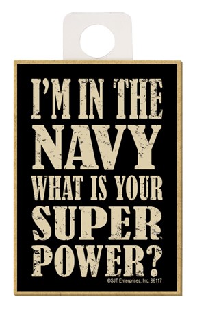 Navy - What is your super power? wood fridge magnets - measure 2.5" x 3.5" …