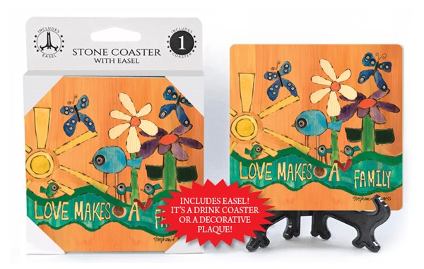 Love makes a family (sun, 4 birds, 2 blue butterflies, 2 flowers) 1-pack co…