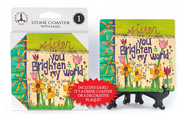 Sister - You brighten my world - just by being in it 1-pack coaster with ea…