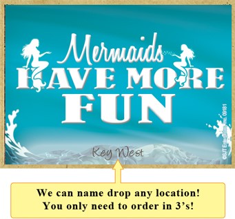 Mermaids have more fun wood fridge magnets - measure 2.5" x 3.5" x 1/8"  th…