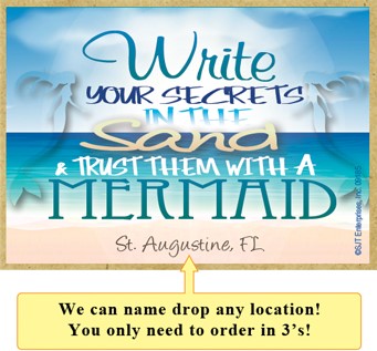 Write your secrets in the sand & trust them with a mermaid wood fridge magn…
