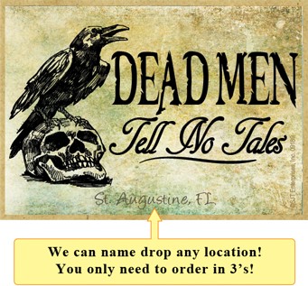 Dead Men Tell No Tales Wood Fridge Magnets