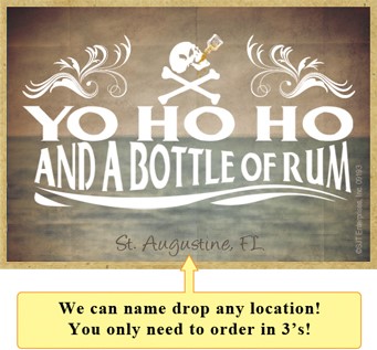 Yo ho ho and a bottle of rum! wood fridge magnets - measure 2.5" x 3.5" x 1…