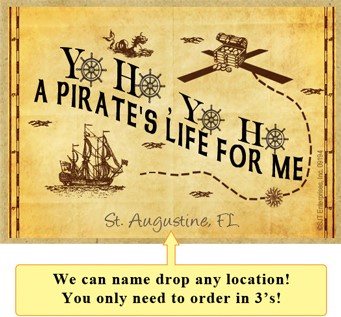 Yo ho, yo ho, a pirates life for me! wood fridge magnets - measure 2.5" x 3…