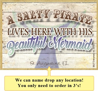 A salty pirate and his beautiful mermaid live here wood fridge magnets - me…