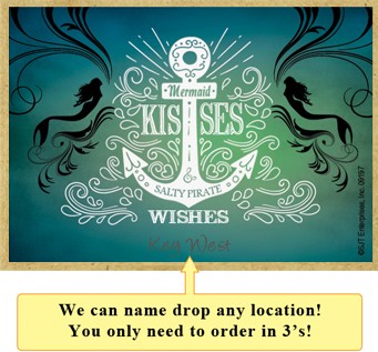 Mermaid Kisses & Salty Pirate Wishes wood fridge magnets - measure 2.5" x 3…