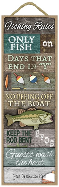 Wood Plank With Fishing Rules