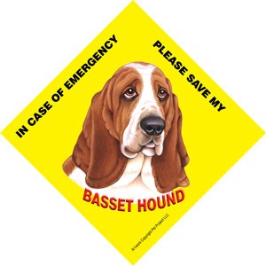In Case of Emergency Please Save my Basset Hound / Save My Pet signs with s…