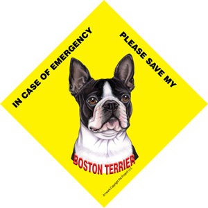 In Case of Emergency Please Save my Boston Terrier / Save My Pet signs with…