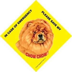 In Case of Emergency Please Save my Chow chow / Save My Pet signs with suct…