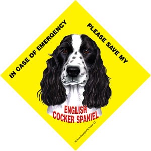 In Case of Emergency Please Save my Cocker Spaniel (English, black and whit…