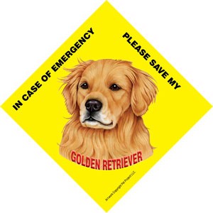 In Case of Emergency Please Save my Golden Retriever / Save My Pet signs wi…