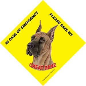 In Case of Emergency Please Save my Great Dane / Save My Pet signs with suc…