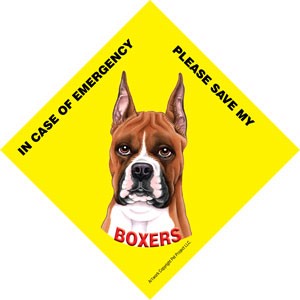 In Case of Emergency Please Save my Boxers / PLURAL Save My Pet signs with …