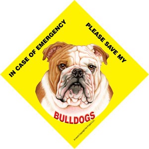 In Case of Emergency Please Save my Bulldogs / PLURAL Save My Pet signs wit…