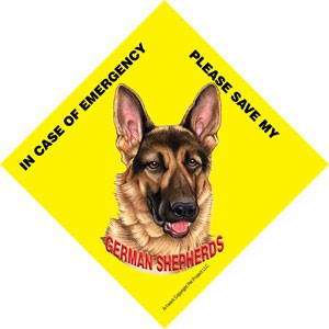 In Case of Emergency Please Save my German Shepherds / PLURAL Save My Pet s…
