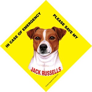 In Case of Emergency Please Save my Jack Russells / PLURAL Save My Pet sign…