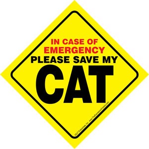 In Case of Emergency Please Save my CAT / Save My Pet signs with suction cup