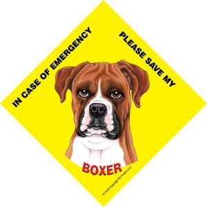 In Case of Emergency Please Save my Boxer (uncropped) / Save My Pet signs w…