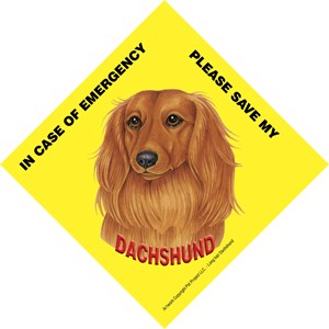 In Case of Emergency Please Save my Dachshund / Save My Pet signs with suct…