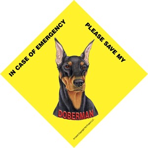 In Case of Emergency Please Save my Doberman / Save My Pet signs with sucti…