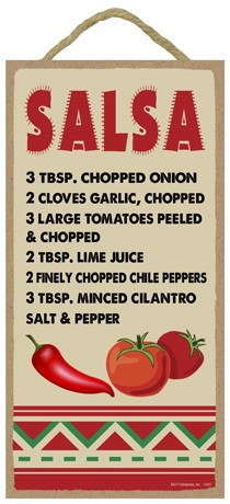Salsa - Recipe Southwest design 5" x 10" wood plaque, sign