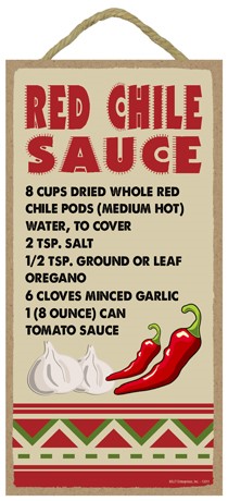 Red Chile Sauce - Recipe Southwest design 5" x 10" wood plaque, sign