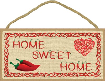 Home Sweet Home (letters made of chile peppers) Southwest design 5" x 10" w...