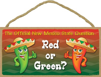 The official New Mexico state question Red or Green? Southwest design 5" x ...