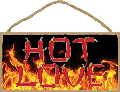 Hot Love Southwest design 5" x 10" wood plaque, sign