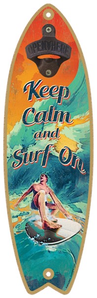 Keep Calm Surf On - Surfboard bottle opener