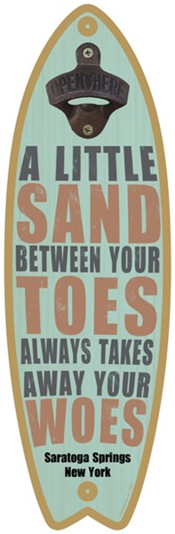 A little sand between your toes - Surfboard bottle opener