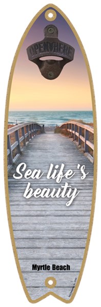 Sea life's beauty - Boardwalk with wooden rails - Surfboard bottle opener