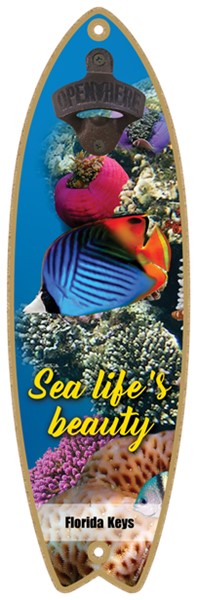Sea Life's Beauty - Colorful Fish - Surfboard Bottle Opener