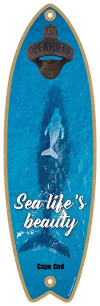 Sea Life's Beauty - Whale swimming with baby whale - Surfboard Bottle Opener