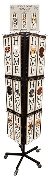 1 - HOME DOG PLAQUE DISPLAY - 5" x 15" dog plaques - 24 most common breed...