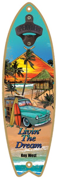 Living the Dream - Surfboard bottle opener